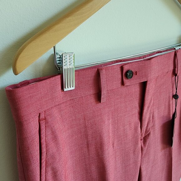 35x30 Rose Pink Pants New Jos A Bank Skinny Fit Pant Polyester Nwt Mens Magenta - Picture 15 of 17